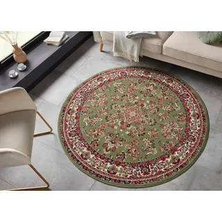 HANSE HOME Teppich »Halton« rund 8 mm Höhe Kurzflor, Orient Optik, mit Bordüre, robust, pflegeleicht, gekettelt, grün