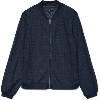 VERO MODA Damen Vmbecca Ls Bomber Lace Top JRS Noos, Navy Blazer, s