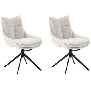 MCA Furniture Esszimmerstuhl Parker Polyester beige/schwarz 2er Set