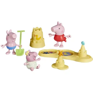 Hasbro Peppa Pig Geschwister am Strand Spielset mit 3 Figuren und 5 Accessoires