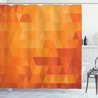 ABAKUHAUS Burnt orange Duschvorhang, Formen und Muster, Stoffliches Gewebe Badezimmerdekorationsset mit Haken, 175 x 220 cm, Burnt orange