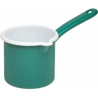 Riess Schnabeltopf mit Stiel aus Emaille 12 cm Nature green