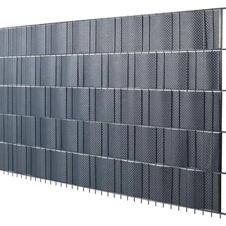 Floraworld Sichtschutzstreifen 200 x 19 cm grau PVC 5 St.