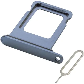 MMOBIEL SIM-Kartenhalter Kompatibel mit iPhone 13 Pro/13 Pro Max - SIM-Tray - SIM-Kartensteckplatz - SIM-Kartenhalter Ersatz - Inkl. SIM-Nadel und wasserdichtem Gummiring - Blau