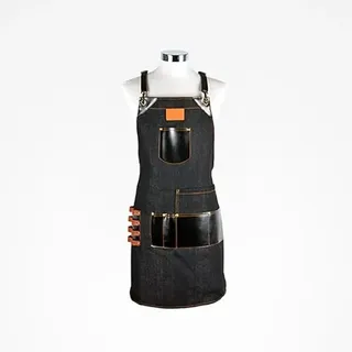 ZZMEN ZZ Schürze für Barkeeper, Jeans, 66 x 79 cm, Breite und Höhe verstellbar