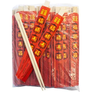 Bambus Essstäbchen Rot (23cm) - Multipack - 10 X 100 PCS