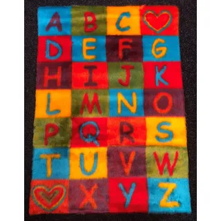 Funky Fun Weicher Kunstpelz Stoff Teppich Blau Weiß Fußball