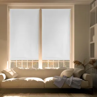 Blindecor Zeus | Verdunklungsrollo ohne bohren - Ekrü, 52 x 180 cm (BxH) | Stoffgröße 49 x 175 cm. Klemmfix thermorollo für fenster