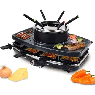 Syntrox Chef Grill RAC-1100W-Freiburg 3 in 1 Raclette-Grill-Fondue 8 Personen