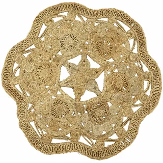 carpetfine Sisalteppich CARPETFINE "Juteteppich Paul", beige (natur), H:13mm Ø:120cm, Jute, Teppiche, Sisalteppich, natürliches Pflanzenmaterial von Hand gewebt, Boho Style