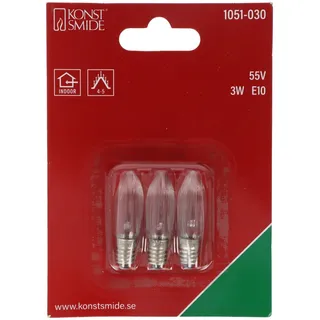 Konstsmide 1051-030 Ersatzbirne, 3er-Blister, klar,