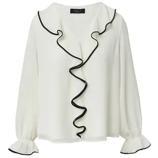 s.Oliver BLACK LABEL Langarmbluse s.Oliver – Bluse Damen – Volants & Kontrast?Details &ndash weiß 44 EU