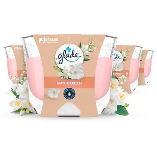 Glade Duft-Kerze im Glas, Anti Geruch, (4 x 204 g), bis zu 30 Stunden Brenndauer pro Kerze