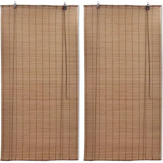 Möbel Bambusrollos 2 Stk. 80x160 cm Braun - Rollos 3057518 - Braun
