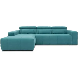 DOMO. collection Ecksofa Brandon, Sofa mit Rückenfunktion in L-Form, Polsterecke, Eckgarnitur 285 x 175 x 98 cm (BxTxH), türkis