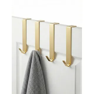 MDCASA Türhaken zum Einhängen 4er-Set mit Filzpad, 20mm Gold | Kleiderhaken, Garderobenhaken und Handtuchhalter für die Tür, für alle Türen, bis 10 kg je Haken, Filzpad, ohne Bohren