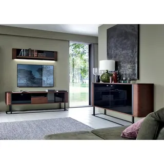 Wohnzimmer Modern Einrichtung Wandregal TV-Lowboard s Sideboard - Braun