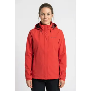 Regenjacke VAUDE "SE WO SAFIEN 2L RAIN JACKET", Damen, Gr. 36, flame, Obermaterial: 100% Polyester. Futter: 100% Polyester. Netzfutter: 100% Polyamid, normal, Jacken Regenjacke, Übergangsjacke