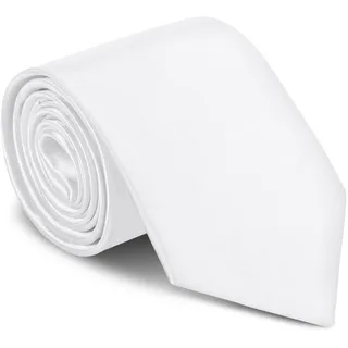 URAQT Herren Krawatten, Elegant Satin Krawatte 8 cm für Herren, Klassische Hochzeit Krawatte für Büro oder Festliche Veranstaltunge(Weiss)