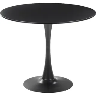 BELIANI Esszimmertisch Schwarz Rund 90 cm MDF-Platte Metall Modern - Schwarz
