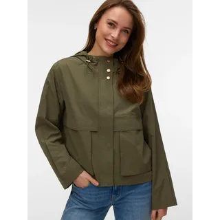 Parka VERO MODA "VMMICHELA SHORT PARKA", Damen, Gr. M, kalamata, Web, Obermaterial: 100% Polyester, unifarben, hüftlang, Jacken Parka, Polyester