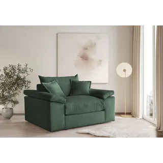 Home Affaire XXL-Sessel Soft&Cosy Cord 151 x 93 x 123 cm Grün mit 2 Zierkissen