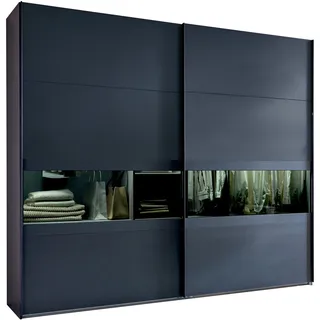 WIMEX »Easy Plus, Kleiderschrank Made in Germany«, mit Glaseinsatz/ Rauchglas, viele Breiten zur Auswahl, schwarze Griffe schwarz