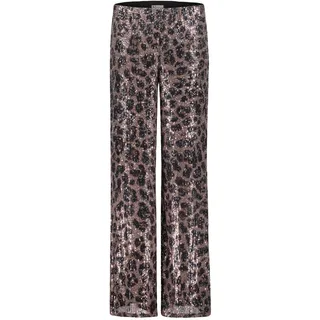 Marlene-Hose VERA MONT "Marlene-Hose mit Pailletten", Damen, Gr. 36, EURO, weiß (weiß, braun), Obermaterial: 100% Polyester PES., Hosen Marlene-Hose