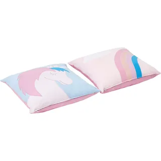 Hoppekids Dekokissen »«Einhorn»«, Zierkissen 50x50 für Kinderbett 2 St., rosa