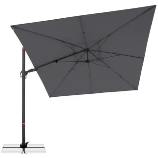 Doppler Ampelschirm , Anthrazit , Metall, Textil , 280x280 cm , 360° drehbar, höhenverstellbar, stabile Strebegelenke, UV-beständig, wetterbeständig , Sonnenschutz, Sonnenschirme