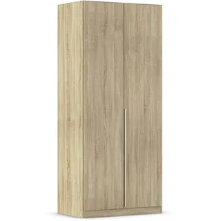 Rauch Möbel Alabama, Kleiderschrank für Schlafzimmer, Kinderzimmer, Wohnzimmer, Garderobe, Flur, 2-türig, mit Zubehör Basic, Farbe Eiche Sonoma, Holz, Breite 91 cm