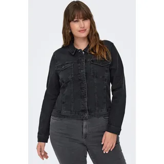 Jeansjacke ONLY CARMAKOMA "CARWESPA LS DGD JACKET DNM", Damen, Gr. 48, blau (dunkelgrau denim), Denim/Jeans, Obermaterial: 79% Baumwolle, 20% Polyester, 1% Elasthan, unifarben, Jacken Jeansjacke