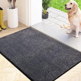 FCSDETAIL Schmutzfangmatte Innen 60 x 90 cm, rutschfeste Maschinenwaschbare Fußmatte, Sauberlaufmatte, Eingangstürmatte mit Wasserabsorbierenden, Fussmatte für Hund, Eingang, Haustür & Flur