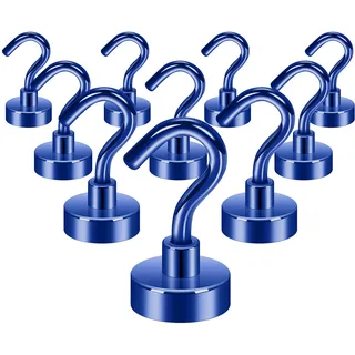 Neosmuk Magnethaken, 10 kg + robuste Erdmagnete mit Haken, extra starker Kreuzfahrt-Haken zum Aufhängen, magnetischer Aufhänger für Kabinen, Grill (Marineblau, 10 Stück)