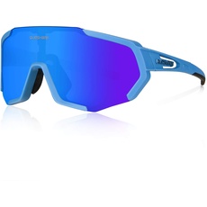 Queshark Sportbrillen Fahrrad Brillen Damen Herren Polarisierte UV400 Schutz mit 3 Wechselgläser Radbrillen für Outdoor-Sport Radfahren Motorradfahren Laufen Angeln Golf