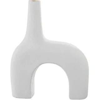 DRW Abstrakte Tischvase, Keramik, mit weißem Bogen, 27 x 9 x 34 cm