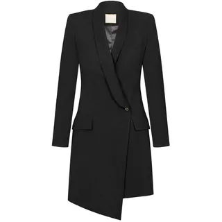 Swing Fashion Damen Kleid Elegant | Business Kleider | Etuikleider | Festliches Kleid | Partykleid | Cocktailkleider | Minikleid | Abendkleid | Langarmleid | V-Ausschnitt | Kurze | Schwarz | 38