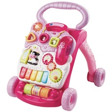 VTech Baby Spiel- und Laufwagen pink – Lauflernwagen mit regulierbarer Geschwindigkeit, Musik und abnehmbarem Spielboard – Für Kinder von 12-36 Monaten