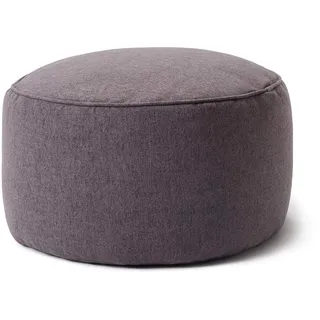 Lumaland Sitzsack Pouf (50 L) | Kompakter Sitzsack mit 3-in-1-Funktion: bequemer Hocker, praktisches Tischchen & stylischer Indoor Fußschemel I Mit Flexibler EPS-Füllung | Ø 25 x 45 cm [Dunkelgrau]
