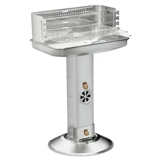 Kynast Exclusiv Standgrill Edelstahl Säulengrill "Family Star" Holzkohlegrill - Silber