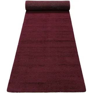 Teppich ESPRIT "Gil, ESP-39954, auch als Läufer erhältlich", rot (bordeaux rot), B:80cm H:8mm L:300cm, Polyester, Teppiche, Teppich, handgewebt, seidig glänzend, schimmernde Farbbrillianz, Melangeeffekt