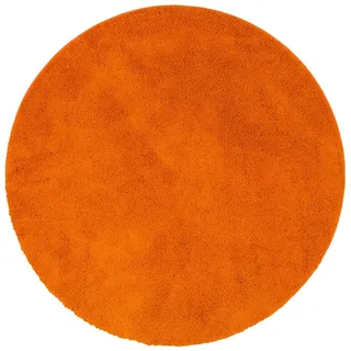 Snapstyle Hochflor Shaggy Teppich Palace Rund , Orange , Textil , Rund , 160x160 cm , Teppiche und Böden, Teppiche, Hochflorteppiche & Shaggys