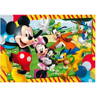 Lisciani – DISNEY Mickey Mouse Puzzle – 4 Puzzles mit 48 Teilen – 2-in-1-Puzzle – doppelseitig – Rückseite zum Ausmalen – Lernspiel – fördert die Kreativität – ab 4 Jahren