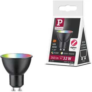 Paulmann LED Reflektor 29148 4,8W GU10 350 lm RGBW+ dimmbar Schwarz matt