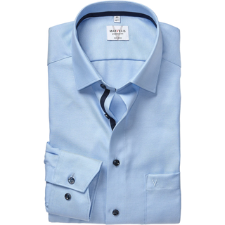 Langarmhemd MARVELIS, Herren, Gr. 43, N-Gr, blau (bleu), Web, Obermaterial: 100% Baumwolle, 2-Knopf-Manschette, Hemden Langarmhemd, Businesshemd, New-Kentkragen, modern fit