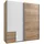 Schwebetürenschrank Emden 180 x 198 x 64 cm Weiß/Braun