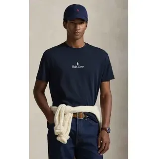 Polo Ralph Lauren für Herren. 710981370002 Classic Fit Jersey-Strick-T-Shirt navy (S), Lässig, Baumwolle, Klassisch, Kurzarm, Marine