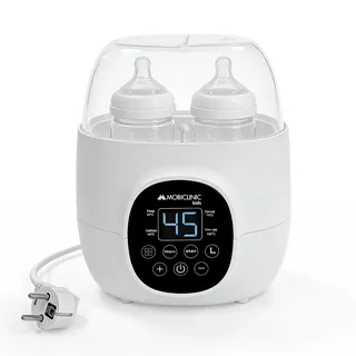 Mobiclinic Mobiclinic®, Flaschenwärmer und Sterilisator, 6 in 1, Doppelte Kapazität, Auftauen, Programmierbar, Hält die Temperatur, Schnelles Aufheizen, Muttermilch, BPA-frei, LCD-Bildschirm, Kompakt, Bibidu