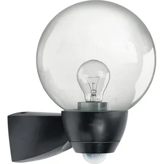 ESYLUX Außenwandleuchte Glas/Kunststoff 21,4 cm inkl. Bewegungsmelder schwarz