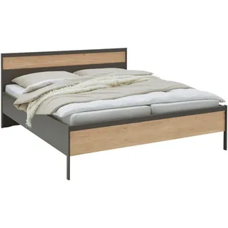 Dieter Knoll Bett , Anthrazit, Eichefarben , Holz, Holzwerkstoff , Eiche , teilmassiv , 200x200 cm , ISO 9001, Goldenes M, Made in Germany , Schlafzimmer, Komplette Schlafzimmer und Serien, Schlafzimmerserien